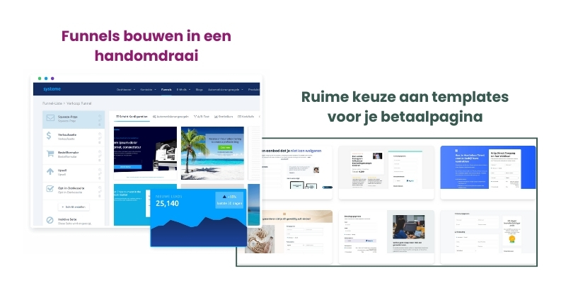 Gebruik de visual builder voor betaalpaginas en funnels