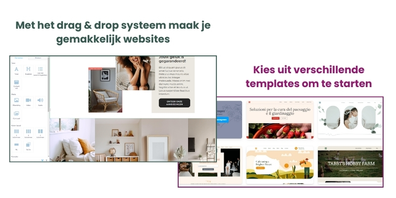 Maak gemakkelijk websites en pagina's met het drag and drop systeem van systeme io