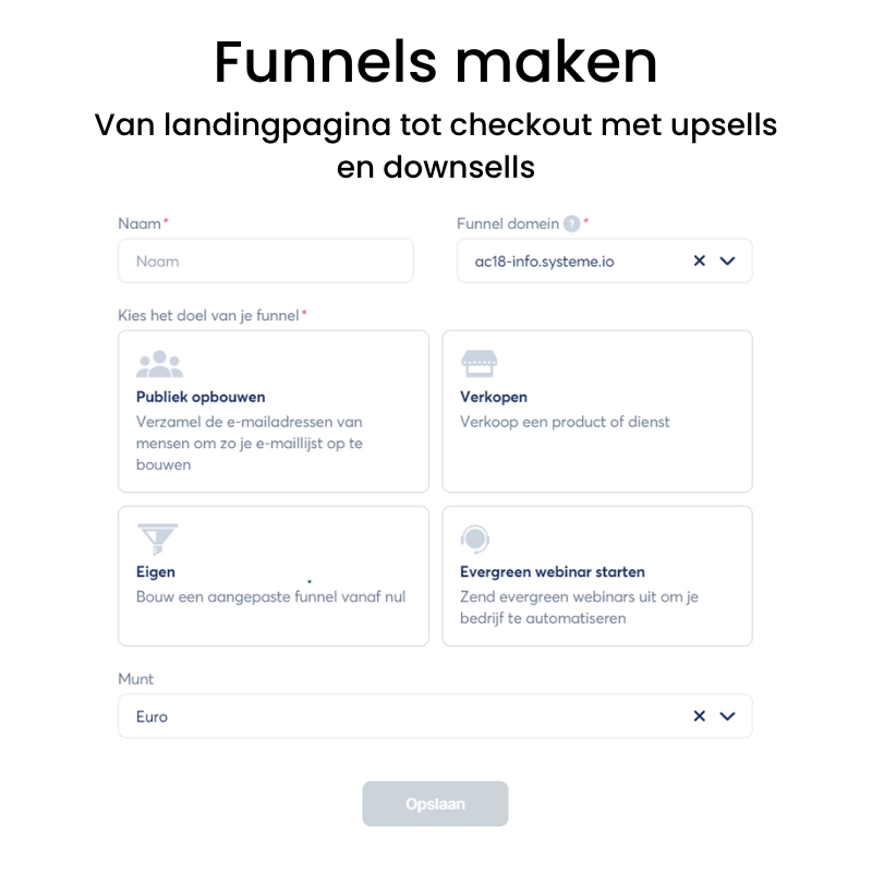 Funnels maken in Systeme io gericht op het doel